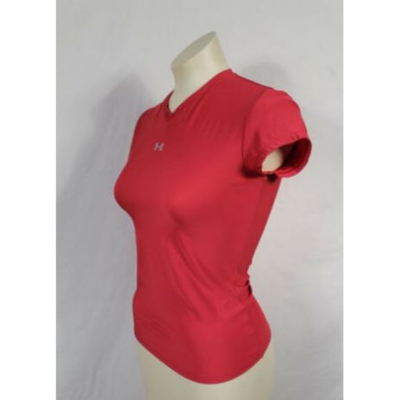 Under Armour Dark Pink V Neck Tee - Picture 3 of 5